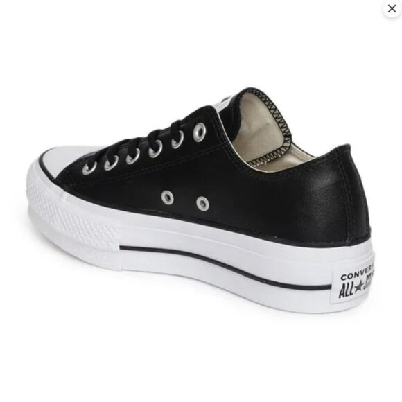 Converse 10 Black Chuck Taylor Lift Canvas Low Top Platform Sneakers - NIB - Picture 5 of 6